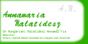 annamaria malatidesz business card